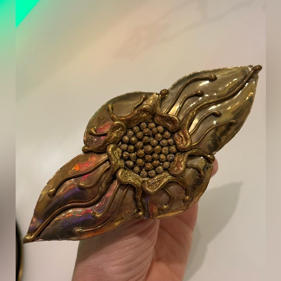 Sculpted Metal bronze Western 
Belt Buckle potentially the work of Pal Kepenyes.